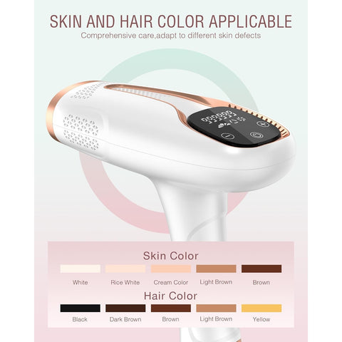 Laser Hair Removal for Men and Women IPL Permanent Hair Removal Home 999,999 Flashes Painless Hair Removal Underarms Back Legs Arms Face Bikini Line