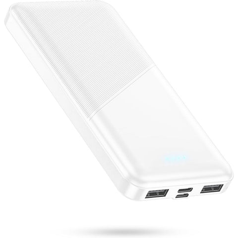 Portable Charger - 15000mAh Dual USB Power Bank Output 5V3.1A Fast Charging Portable Charger, Compatible with Smartphones and All USB Devices (White)