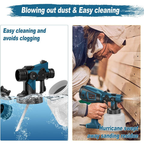 Spray Paint Tool 1000W Powerful Electric Spray Gun for Furniture Cabinets Fences Walls Doors Garden Chairs Blue