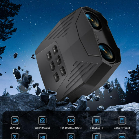 Night Vision Goggles - 5K Adult Night Vision Binoculars, 5000mAh Rechargeable Infrared Binoculars with 3'' Large Screen, 10x Digital Zoom w/ Flashlight for Camping