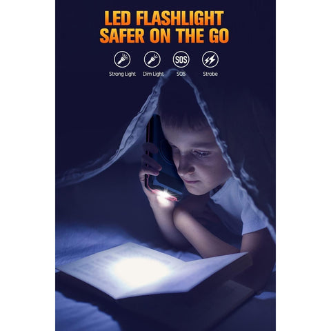 Portable 40,000mAh Mobile Power Charger with Flashlight, 5V3.1A Rapid Charger, Built-in Output/Input Cable, 10W Wireless Charger for Smart Devices and Cell Phones (Orange)