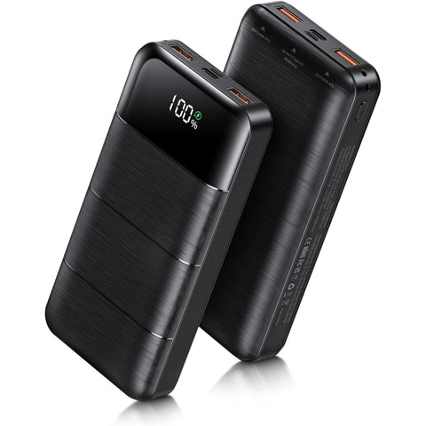 32000mAh Power-Bank-Portable-Charger - Output 5V3A Fast Charger Portable Charger with  LED Display Compatible with Smartphones and All USB Devices (Black)