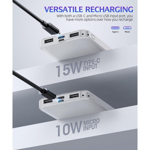 Portable Charger - Mobile Power - 15000mAh Dual USB, Output 5V3.1A Rapid Charger , Compatible with Smartphones and all USB Devices