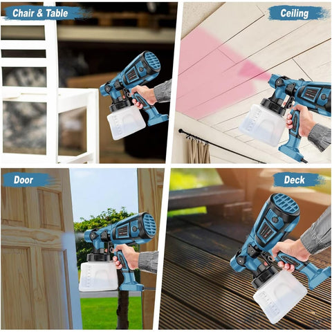 Spray Paint Tool 1000W Powerful Electric Spray Gun for Furniture Cabinets Fences Walls Doors Garden Chairs Blue