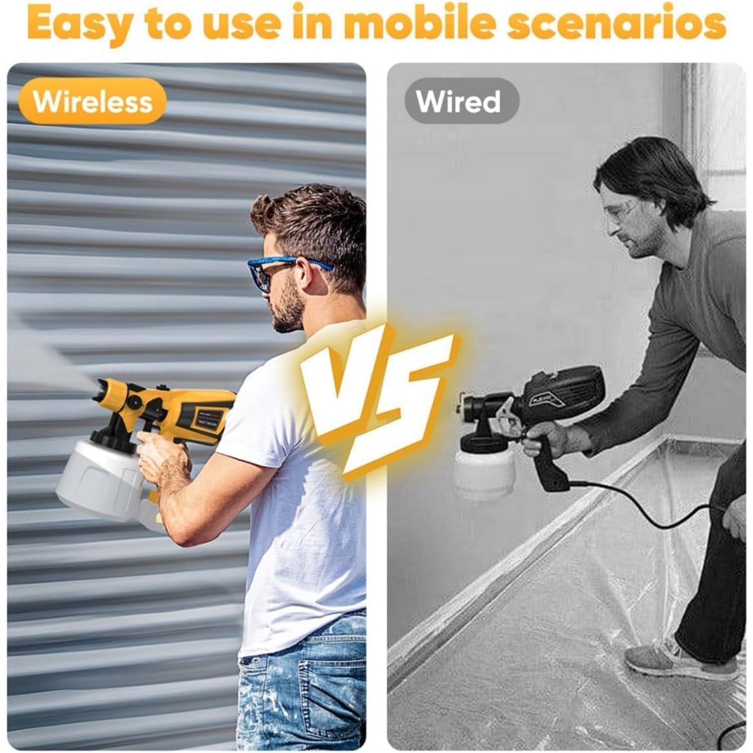 Spray Paint Tool 1000W Electric Spray Gun, Easy to Clean for Furniture Cabinets Fences Walls Doors Garden Chairs